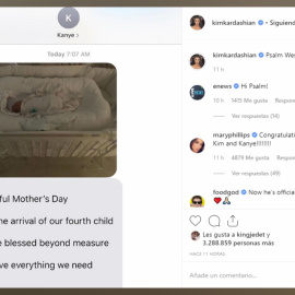 Primera foto del cuarto hijo de Kim Kardashian y Kanye West