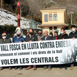 15/01/2022 - Una protesta de veïns de la Vall Fosca contra Endesa del passat gener.