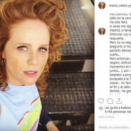 María Castro abre su corazón en Instagram