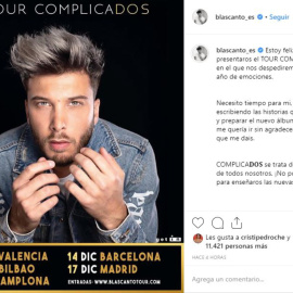 Blas Cantó anuncia nueva gira: 'Complicados'