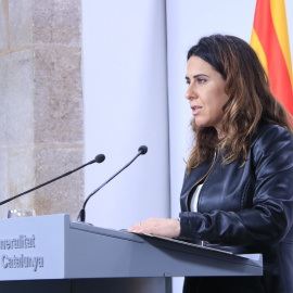 La portaveu del Govern, Patrícia Plaja, compareix davant dels mitjans de comunicació, en la roda de premsa posterior a la reunió del Consell Executiu