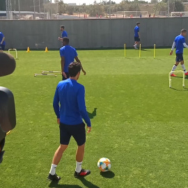Entrenamiento del Valencia CF antes de ir hacia la final de Copa