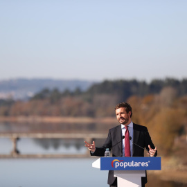 El presidente del PP, Pablo Casado, en un acto del partido en A Coruña.