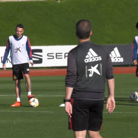 Entrenamiento vespertino de la Selección española en la Ciudad del Fútbol 