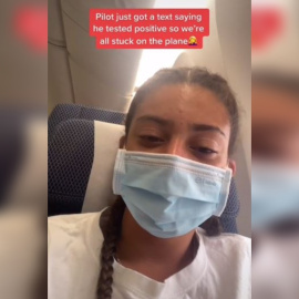 Captura del vídeo de Tiktok de la pasajera que ha narrado los hechos.