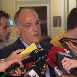 Javier Tebas: "Yo de Aranda me creo pocas cosas"