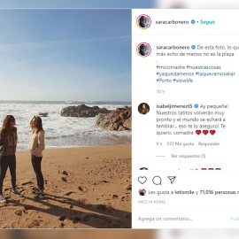 Sara Carbonero expresa en redes cuánto añora a Isabel Jiménez 