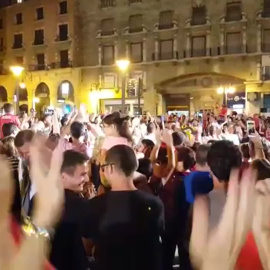 Mallorquinistas celebran el ascenso del Mallorca a Primera