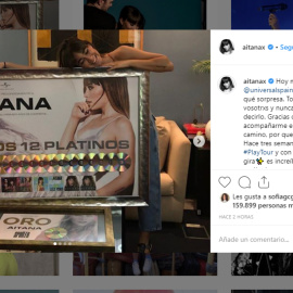 Aitana recibe una sorpresa en forma de oro y platino