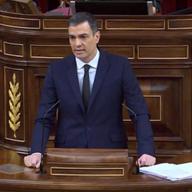 Pedro Sánchez, en la sesión plenaria del Congreso: "Lo digo alto y claro, ¡viva el 8M!"