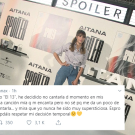 Aitana veta (momentánemente) una canción de 'Spoiler'