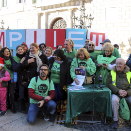 Pla general de l'acte organitzat per la PAH per valorar el Decret llei de mesures urgents per l'accés a l'habitatge, aprovat aquest dilluns. Imatge del 23 de desembre de 2019. (Horitzontal)