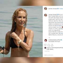 Carmen Lomana cumple "feliz" 71 años