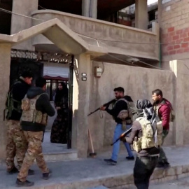 Las Fuerzas de Siria Democrática durante una intervención en Siria.