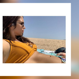 Elena Furiase, feliz por estar "al fin" en la playa