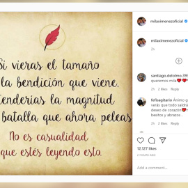 Mila Ximénez continúa optimista su batalla contra el cáncer