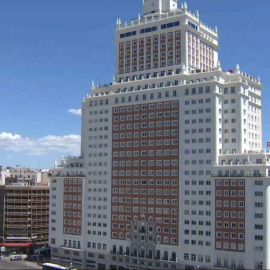 Vista aérea de edificios emblemáticos de Madrid