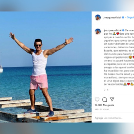 Jesús Vázquez presume de vacaciones en la playa