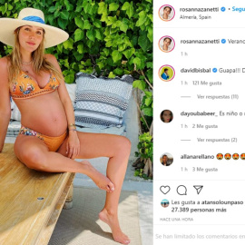 Rosanna Zanetti muestra orgullosa su tripita de embarazada
