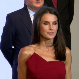 La Reina apuesta por reciclar su estilismo más rompedor en los Premios "Cavia"