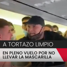 A mamporros en un vuelo Amsterdam-Ibiza por la mascarilla