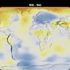 El gráfico de la máquina del tiempo muestra el aumento del cambio climático