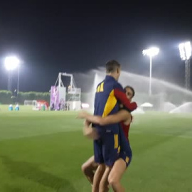 Ambiente lúdico en los entrenamientos de la Roja antes del debut en el Mundial