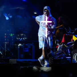 El cantante puertorriqueño, Anuel AA, en el escenario del Puro Latino Fest Sevilla 2024, a 5 de julio de 2024 en Sevilla.