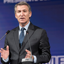 El presidente del Partido Popular, Alberto Núñez Feijóo.- DIEGO RADAMÉS (EUROPA PRESS)