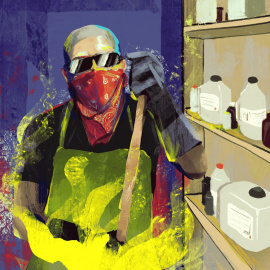 11/11/2024 Ilustración de un "cocinero" de fentanilo.