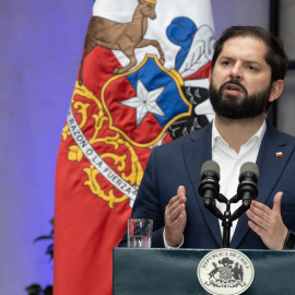 El presidente de Chile, Gabriel Boric, en el Palacio de la Moneda en Santiago, a 20 de noviembre de 2024.