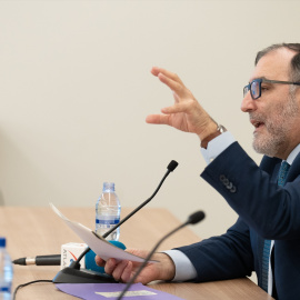  El juez de la Audiencia Nacional, Eloy Velasco, interviene durante un seminario sobre ciberdelincuencia, en Barcelona. David Zorrakino / Europa Press.