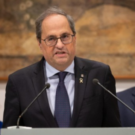 El President de la Generalitat, Quim Torra, en una compareixença. EFE