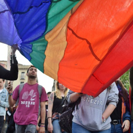 Manifestació pel dia contra la  LGTBIfòbia a Girona el 17 de maig de 2018. @CupGirona