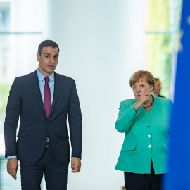14/07/2020.- Pedro Sánchez y Angela Merkel.- EFE/EPA/HAYOUNG JEON / POOL