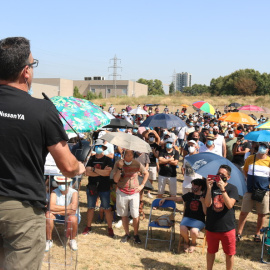 Un moment de l'assemblea de treballadors de Nissan celebrada aquest migdia a Montcada i Reixach. ACN