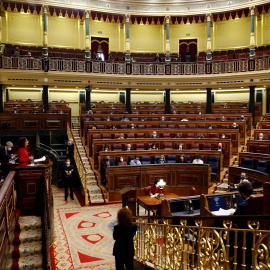 La ministra de Hacienda y portavoz del Ejecutivo, María Jesús Montero, interviene en el Pleno del Congreso que debate este miércoles el proyecto de ley de presupuestos generales del Estado para 2021 que defiende la ministra de Hacienda, Mar