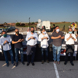 Varios de los condenados durante una protesta.