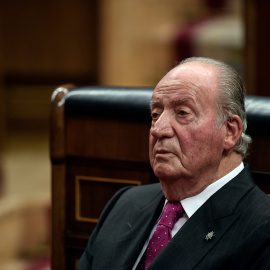 Fotografía de Juan Carlos I durante los actos en el Congreso por el 40 aniversario de la Constitución.