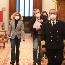 La presidenta del Congreso de los Diputados, Meritxell Batet, a su llegada a la reunión convocada con los componentes de la Mesa del Congreso de los Diputados, en Madrid, (España), a 13 de enero de 2020. La jornada de hoy además estará marc