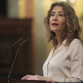 10/03/2022.- La ministra de Transportes,Raquel Sánchez Jiménez, interviene en el pleno celebrado este jueves en el Congreso de los Diputados. EFE/ Fernando Alvarado