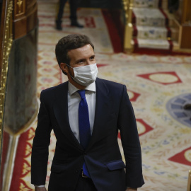 VÍDEO | Así ha abandonado Pablo Casado el hemiciclo, seguido por Pablo Montesinos, Ana Beltrán y Antonio González Terol