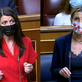 Yolanda Díaz, a Macarena Olona (Vox): "Sabe perfectamente la importancia de los sindicatos de clase y por eso los combaten"