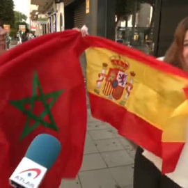 Las aficiones de España y Marruecos volcadas con sus selecciones