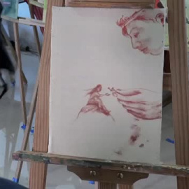 Lienzos coloreados a sangre