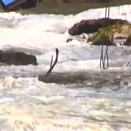 Técnicos e ingenieros consiguen sacar del río Lérez el autobús siniestrado en Pontevedra