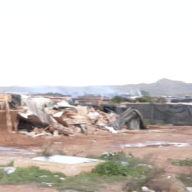 Incendio y desalojo en un asentamiento de chabolas de Níjar