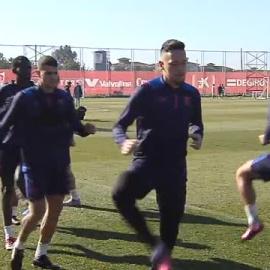 Sesión de reucperación del Sevilla FC pensando en la visita del RCD Mallorca