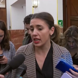 Irene Montero: "Es una mala noticia que el PSOE venga al Congreso a darse la mano con el PP"