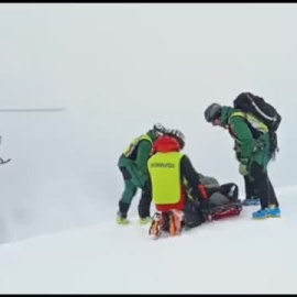 Complicado rescate de un esquiador herido en Picos de Europa 